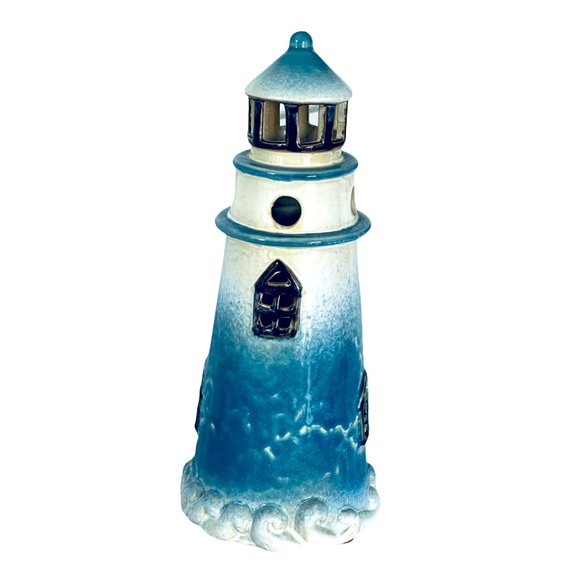 Beach Nautical Gift Lighthouse Tea Light Candle Holder - Picture 1 of 6